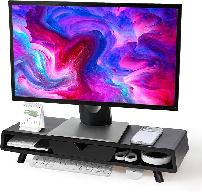 Homerays Monitor Stand with Drawer, Exquisite Computer Monitor Stand by Homerays