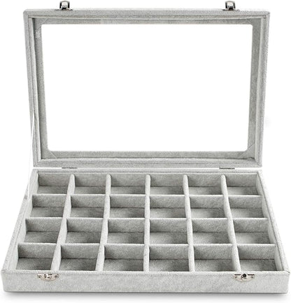 Frebeauty 24 Grid Earring Holder Organizer Tray, Jewelry Organizers and Storage - Image 4