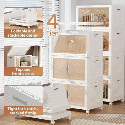 Storage Bins with Lid 48QT, Stackable Storage Containers with Wheels and - Image 6