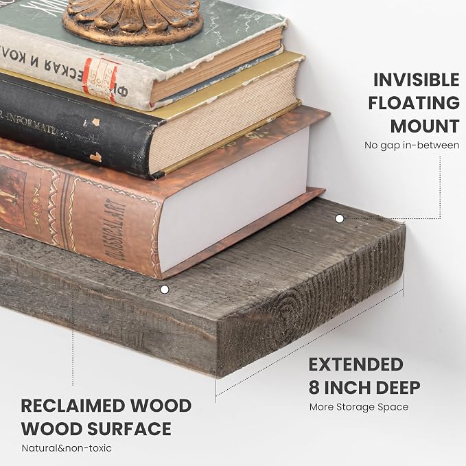 72 inch Floating Shelves for Wall, Floating Shelf Wall Hanging Shelves - Image 4