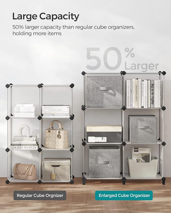 SONGMICS 6 Cube Storage Organizer, Modular Bookshelf, DIY Closet Organizers and - Image 3