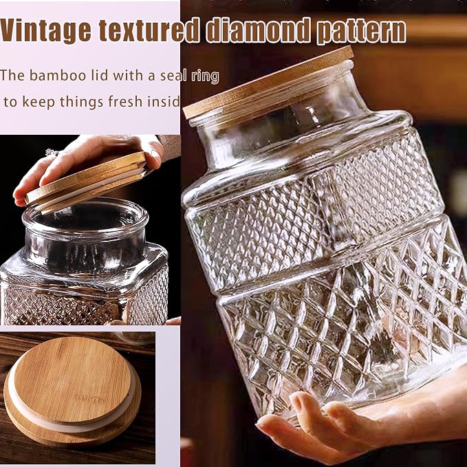 Viovian 60 OZ Vintage Glass Jar - Image 4
