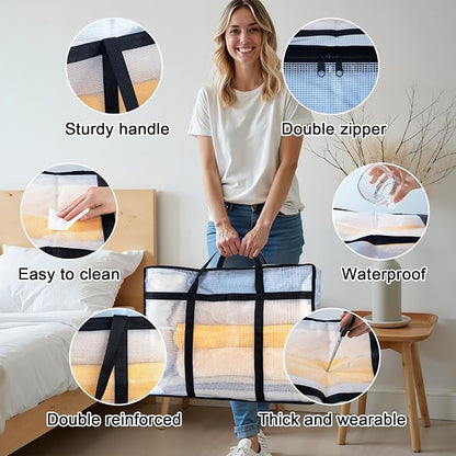 8 Pack Clear Blanket Storage Bags - Image 3