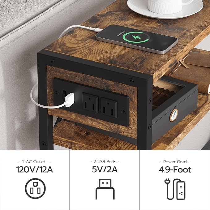 Narrow Side Table, Slim End Tables - Image 5