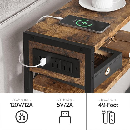 Narrow Side Table, Slim End Tables - Image 5