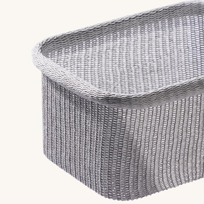 La Jolie Maison Blended Fabric Storage Baskets Set of 2, Rectangle Knitted - Image 6