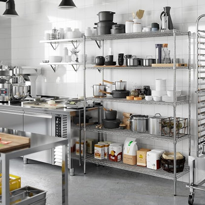 18" Deep x 54" Wide x 74" Height Wire Shelving Kit | 5-Tier | NSF Commercial - Image 6