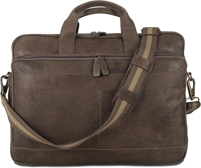 KomalC 16 Inch Leather briefcases Laptop Messenger Bags - Image 8