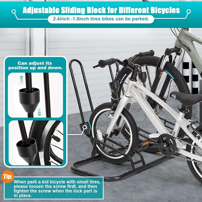 Kinghouse Floor Bike Rack for 3 Bikes, Bike Stand, Protects Disc Brake & - Image 4