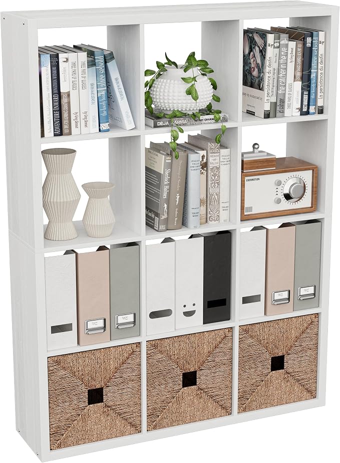 Cube Storage Organizer Bookcase, Decorative 11 inch Open Back Cubical Shelf by VDNEND