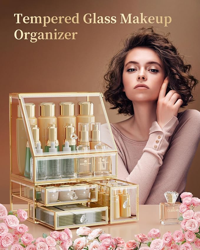 Makeup Organizer for Vanity, Skincare Holder for Bathroom Countertop, Cosmetic - Image 3
