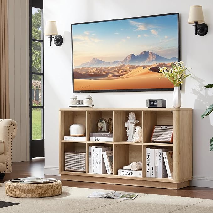 8 Cube Storage Book Shelf, Floor Standing Wooden Cubby Bookcase - Image 7