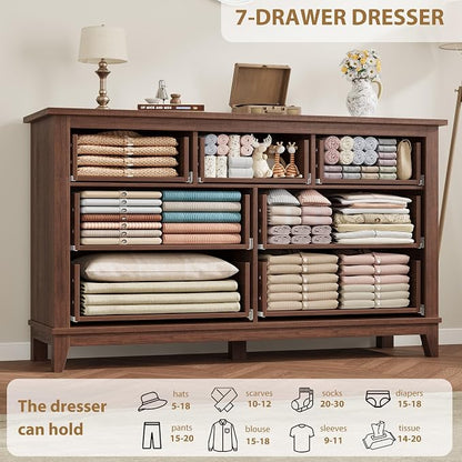 GarveeHome 7 Dresser for Bedroom, 54 in Wide Drawer Dresser - Image 6