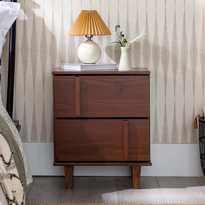 Walker Edison Sprague Contemporary Detailed Drawer Solid Wood Nightstand - Image 2