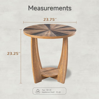 COZAYH Rustic Farmhouse End Table - Image 2