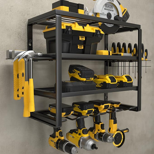 YYR 4 Layer Power Tool Organizer Wall Mount, Cordless Drill Hanger Storage Rack by YYR