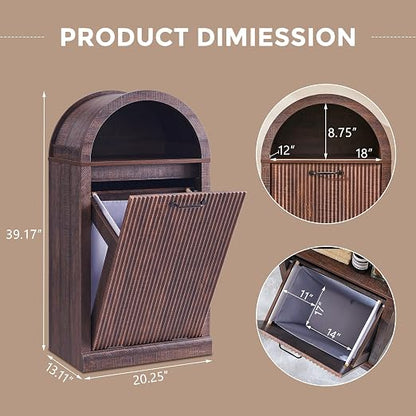 Arch Tilt-Out Trash Can Cabinet, Fluted Kitchen Trash Can 10 Gallon - Image 2