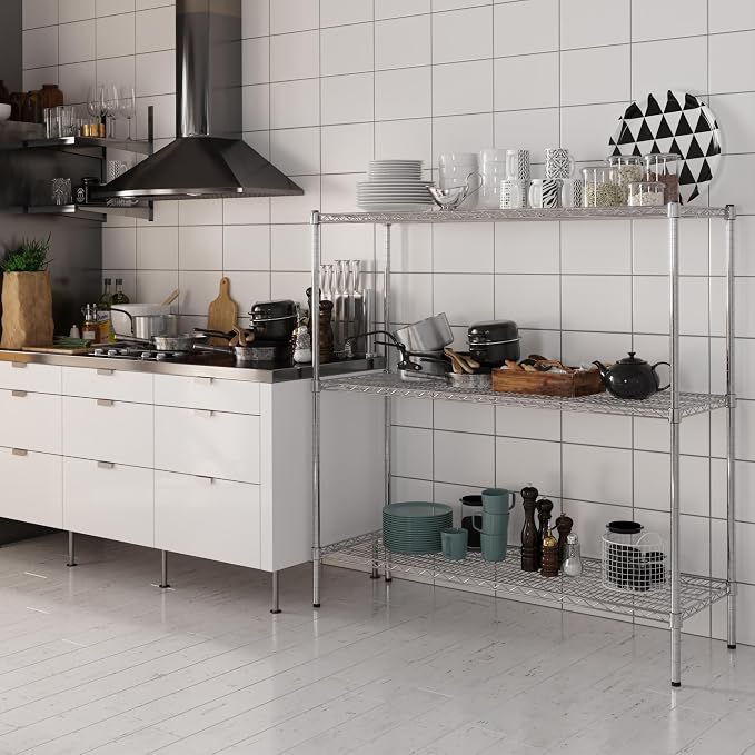 18" Deep x 54" Wide x 54" Height Wire Shelving Kit | 3-Tier | NSF Commercial - Image 5