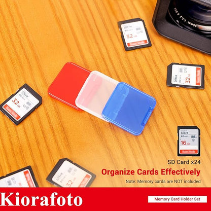 Kiorafoto 24 PCS Multi-Color Clear Plastic SD Card Case Holder - Image 2