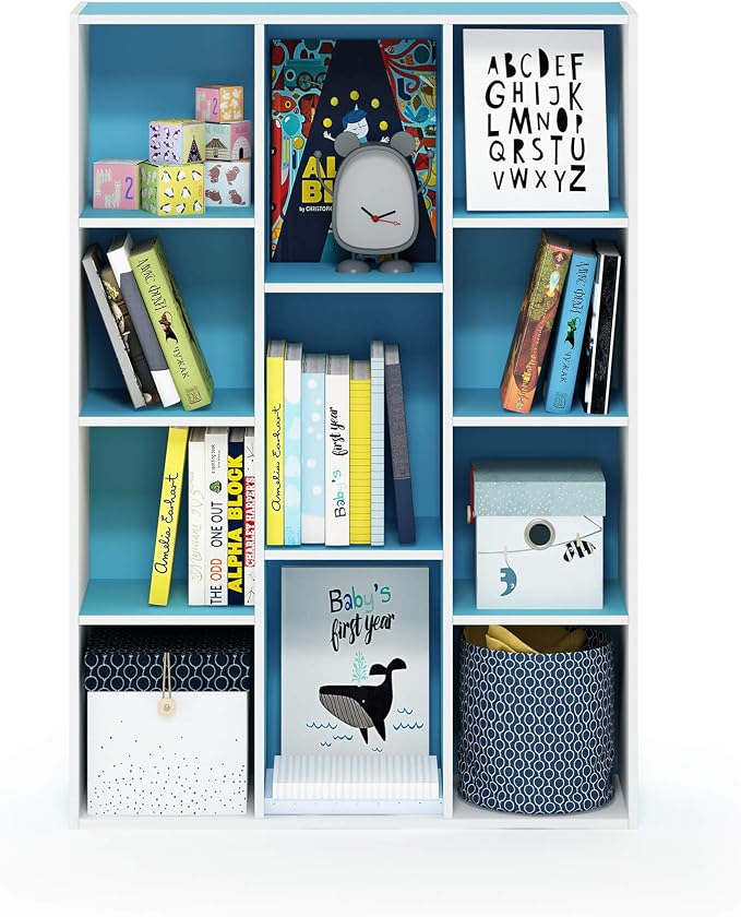 Furinno LUDER Book Shelf, 11-Cube Bookshelf, Reversible Bookcase, 9.4 x 29.1 x - Image 7