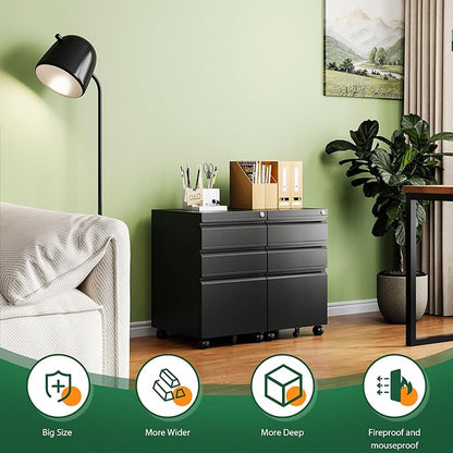 Letaya 3 Drawer Mobile File Cabinet - Image 3