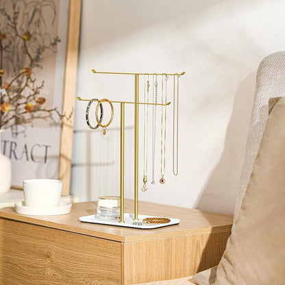 pickpiff Necklace Holder Jewelry Organizer Stand – 2‑Tier T‑Bar Jewelry Display - Image 4