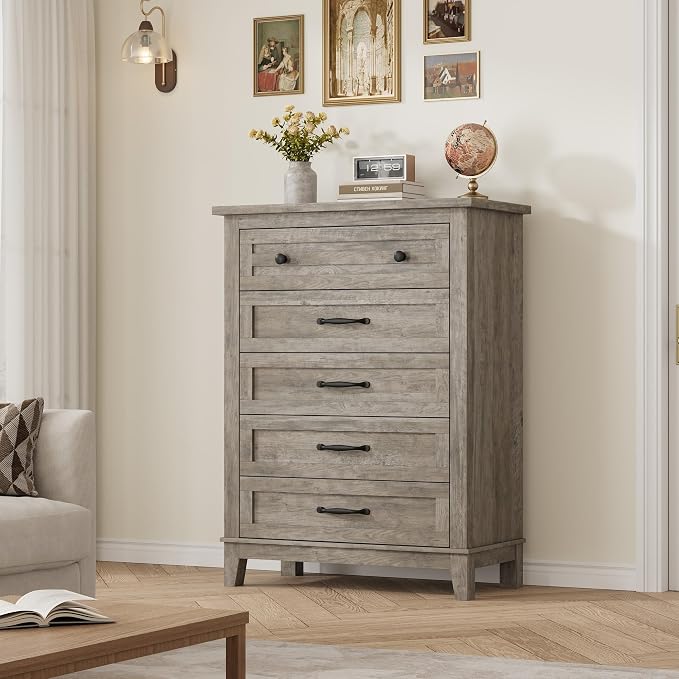GarveeHome 5 Dresser for Bedroom, 41.3 in Tall Vertical Drawer Dresser - Image 4