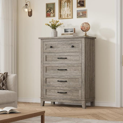 GarveeHome 5 Dresser for Bedroom, 41.3 in Tall Vertical Drawer Dresser - Image 4