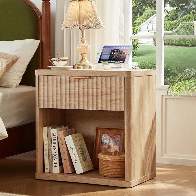 LEYAOYAO Fluted Farmhouse Nightstand Set of 2 - Image 5