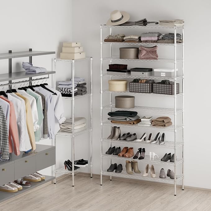 14" Deep x 48" Wide x 96" Height Wire Shelving Kit | 10-Tier | NSF Commercial - Image 4
