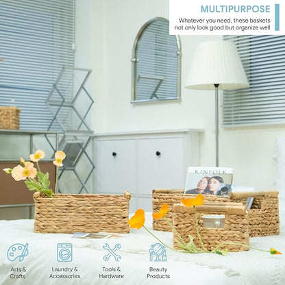 VATIMA Hyacinth Wicker Basket Set 3 size - Image 3