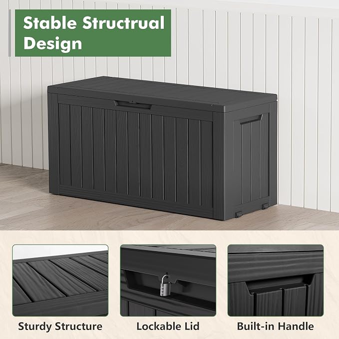 Outdoor Storage Box, Resin Deck Boxes Indoor and outdoor, Waterproof Storage - Image 4