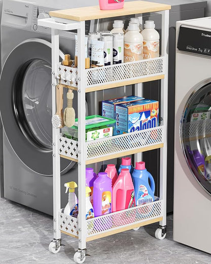 Giwil 4-Tier Slim Rolling Storage Cart by Giwil