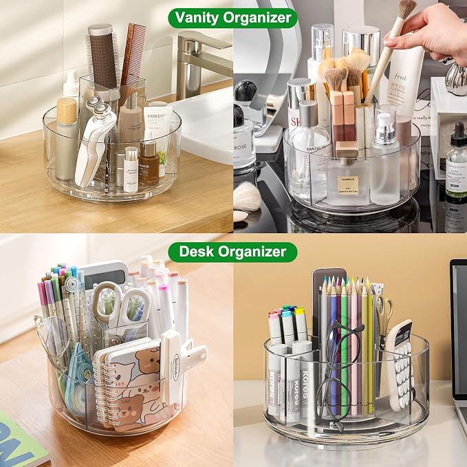 Taiuloo 360 Rotating Makeup Organizer, Lazy Susan Cosmetics Storage Turntable - Image 4