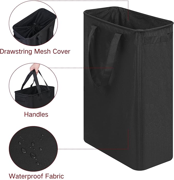 efluky Slim Laundry Basket, Narrow Laundry Hamper - Image 3