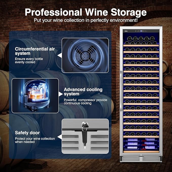 Upgraded 190 Bottles Wine Cooler Refrigerator, 24 Inch Wide Wine Fridge - Image 2