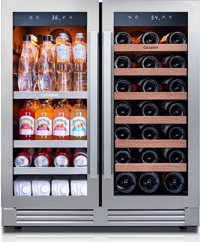 Ca'Lefort 30 Inch Wine and Beverage Refrigerator, 80 Can and 33 Bottle French by CaLefort