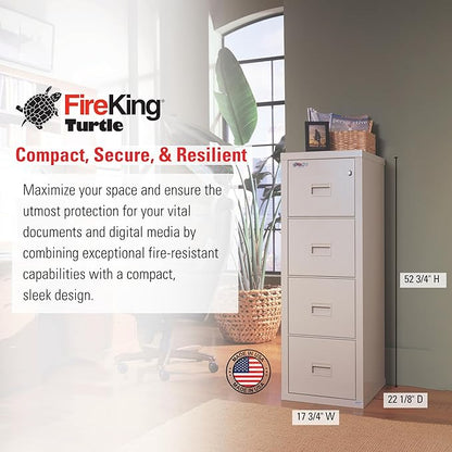 FireKing Turtle Vertical 4 Drawer Legal and Letter Fire Safe File Cabinet - Image 2