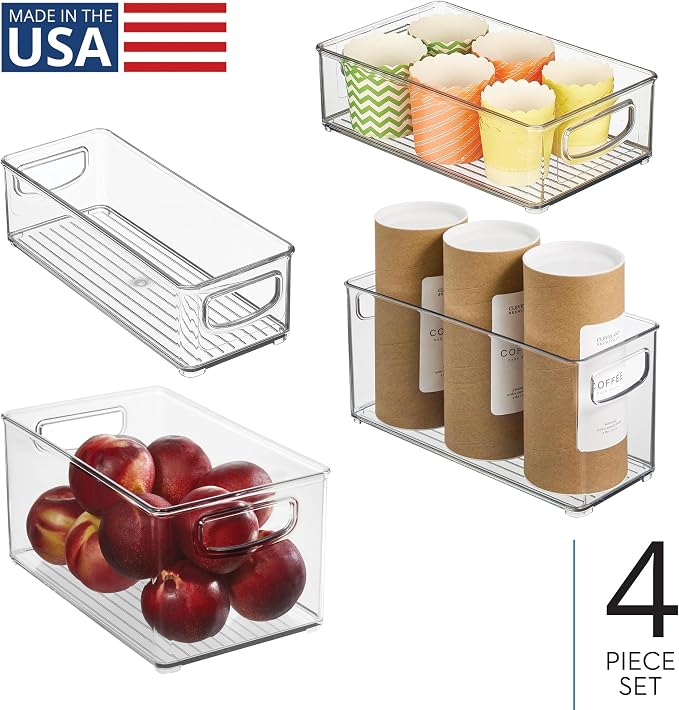 iDesign Stackable Storage Bins for Kitchen or Pantry, 4 Different Sizes - Image 2