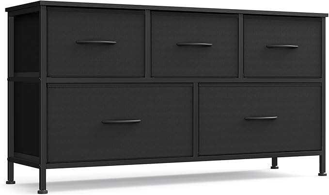 SONGMICS Dresser for Bedroom, Chest of Drawers, TV Stand, 5 Non-Woven Fabric by SONGMICSbySONGMICSHOME