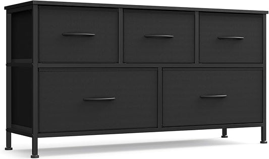 SONGMICS Dresser for Bedroom, Chest of Drawers, TV Stand, 5 Non-Woven Fabric by SONGMICSbySONGMICSHOME