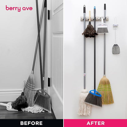 Broom Holder Wall Mount and Garden Tool Organizer, Closet Storage, Kitchen Rack - Image 5