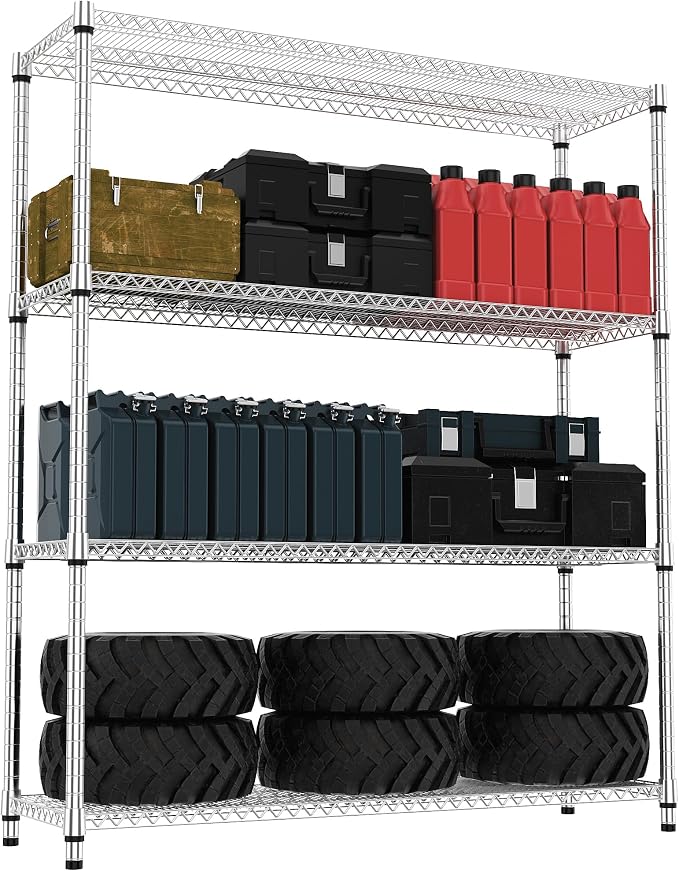 4 Tiers Shelf 2640 lbs Steel Storage Shelving Utility Shelving Unit Steel by MEIGAOPLASTICANDMETALHKCOLIMITED
