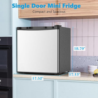 1.6 Cu.ft Mini Fridge with Freezer, Compact Refrigerator, Single Reversible Door - Image 4