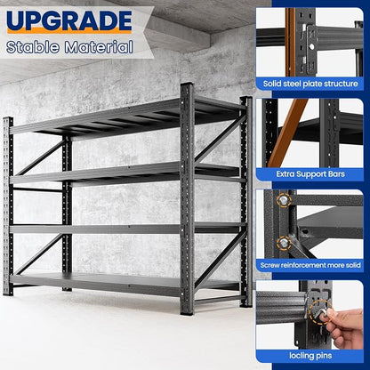 MIIIKO 60" W Storage Shelves, 4800LBS Metal Garage Storage Shelving, Heavy Duty - Image 5