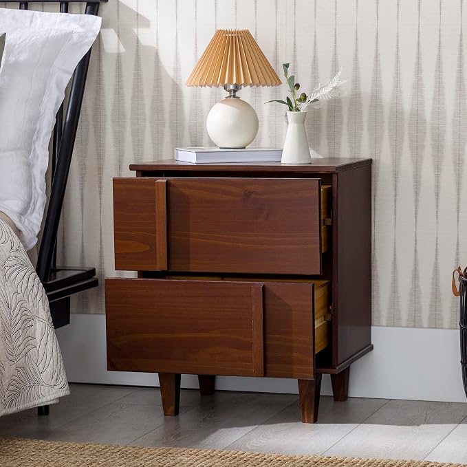 Walker Edison Sprague Contemporary Detailed Drawer Solid Wood Nightstand - Image 4