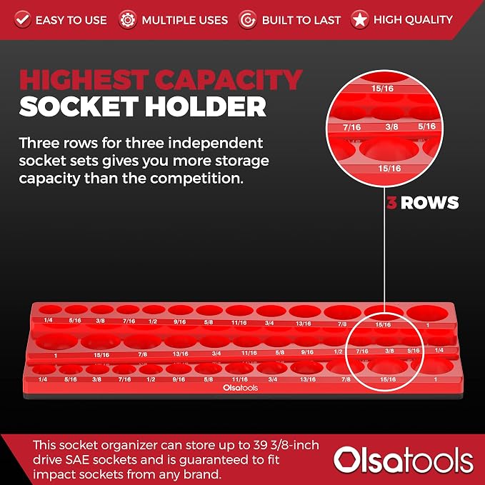 Olsa Tools Magnetic Socket Organizer - Image 2