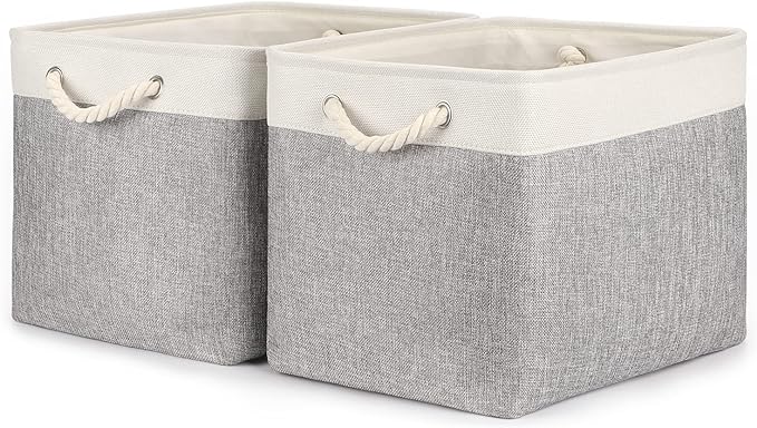 Bidtakay Storage Baskets for Organizing Large Storage Bins for Shelves 2 Pack by BidtakayBaskets