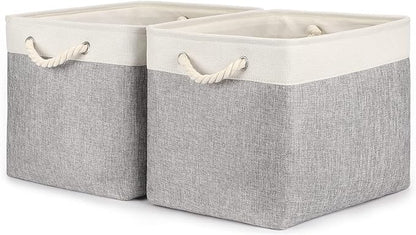 Bidtakay Storage Baskets for Organizing Large Storage Bins for Shelves 2 Pack by BidtakayBaskets