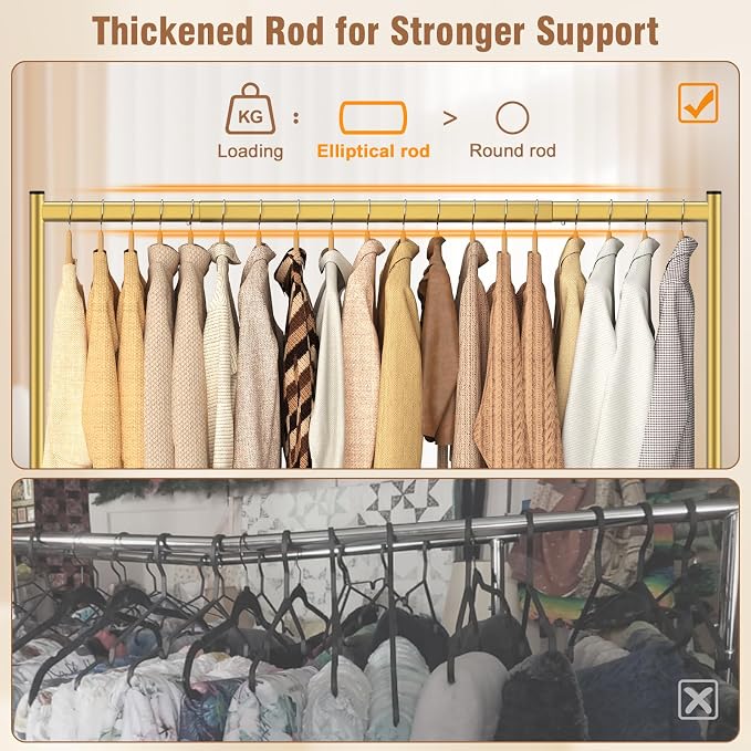 EAGMAK Heavy Duty Clothes Rack Load 420 LBS, Rolling Garment Rack - Image 3